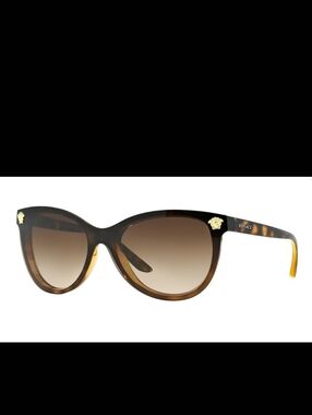 Versace Tortoise Shell Sunglasses W Medusa Logo, Case, Like New, COA